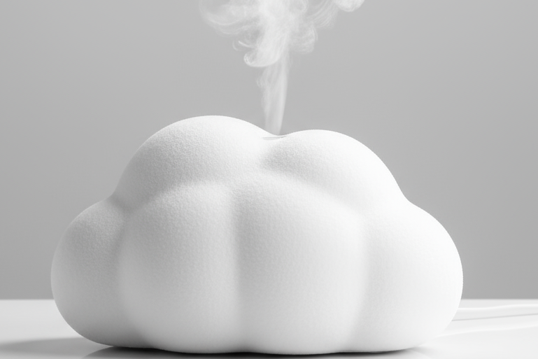 nawilżacz powietrza w kszatałcie chmurki 